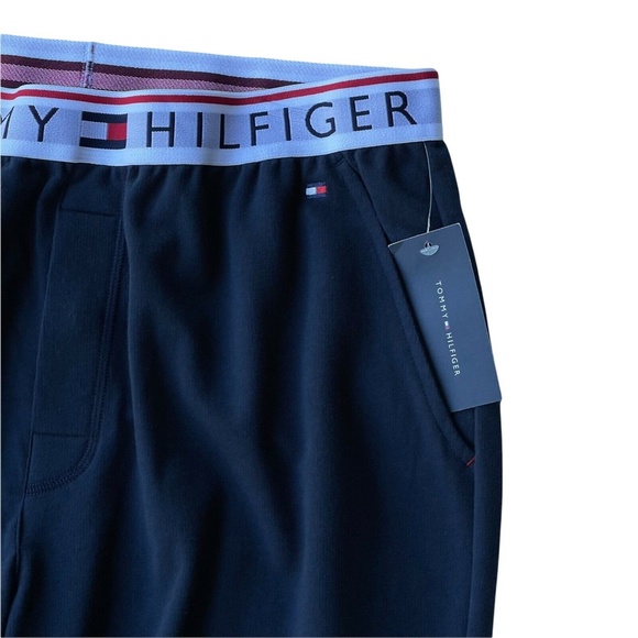 Tommy Hilfiger Taped Logo Waist Band Dark Navy Joggers Pockets Mens M, XL New - Picture 3 of 9